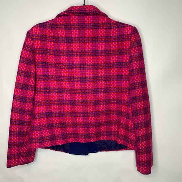 Vintage Pink Boucle Preppy Blazer Cropped Sz ? Medium - Picture 6 of 11